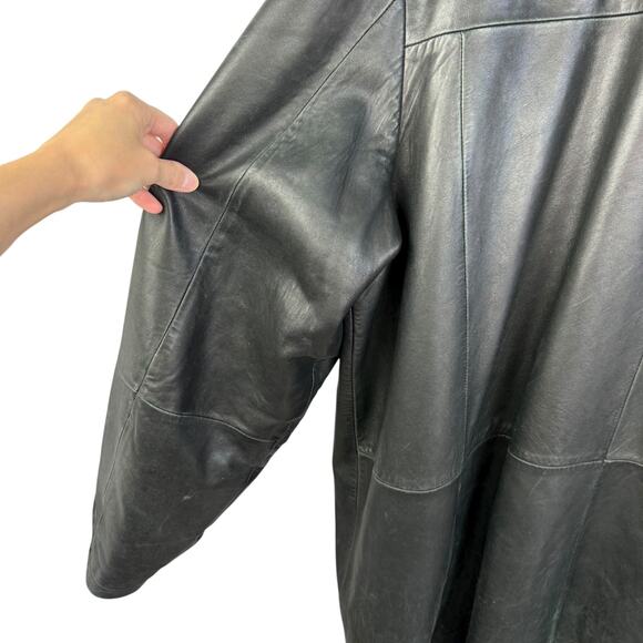Wilsons Leather Pelle Studio Black Long Sleeve Button Front Coat Mens Sz 3XLT - Picture 14 of 16